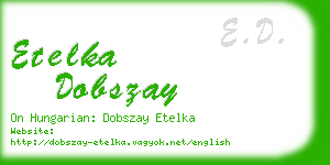 etelka dobszay business card